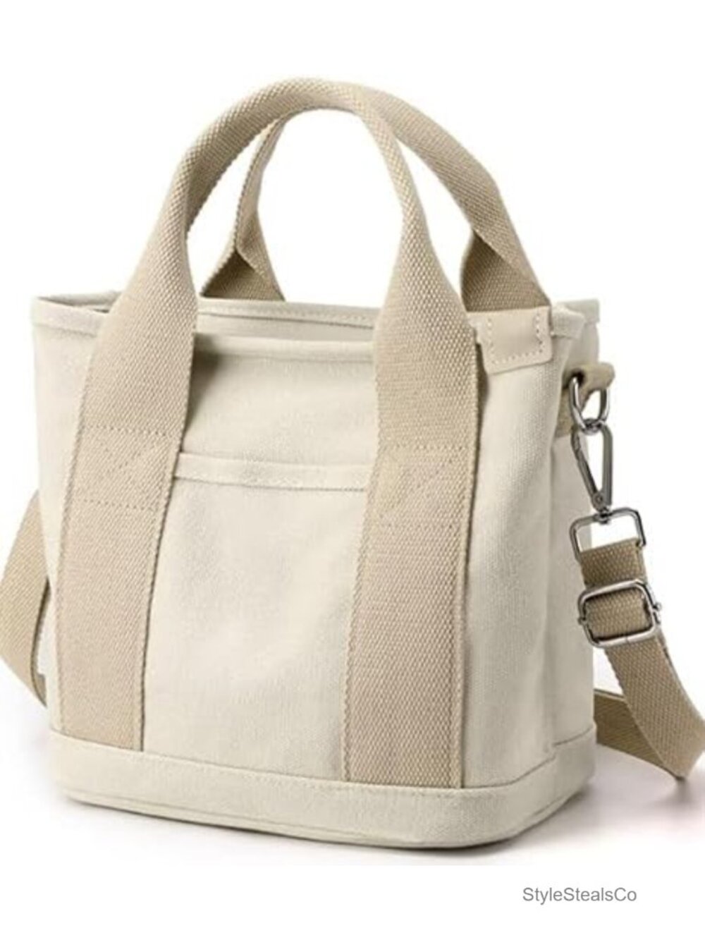Canvas Tote Bag Multi-Pocket Crossbody Shoulder Satchel Hobo